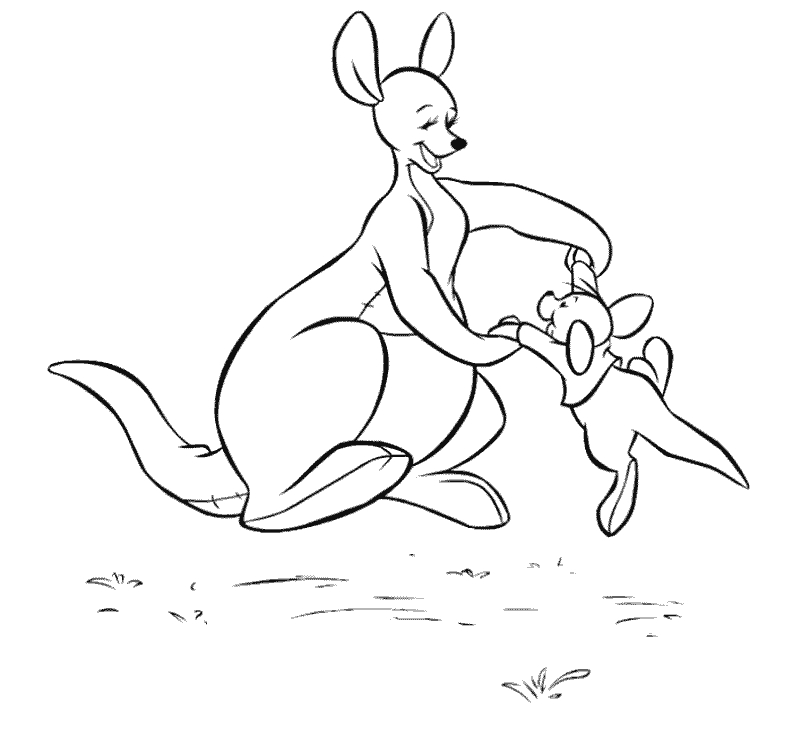 coloriage maman gourou fait tourner petit gourou